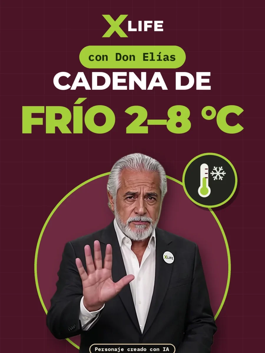 Portada: Cadena de frío de 2 a 8 °C: por qué importa y cómo medir bien la temperatura con Don Elías, personaje creado con IA